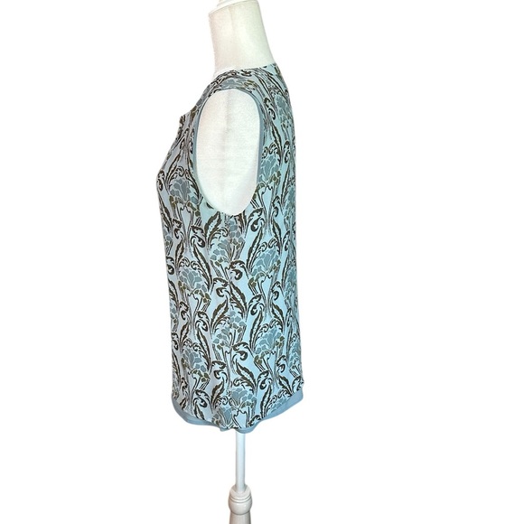 Tory Burch Blue and White Sleeveless Blouse - Picture 3 of 6